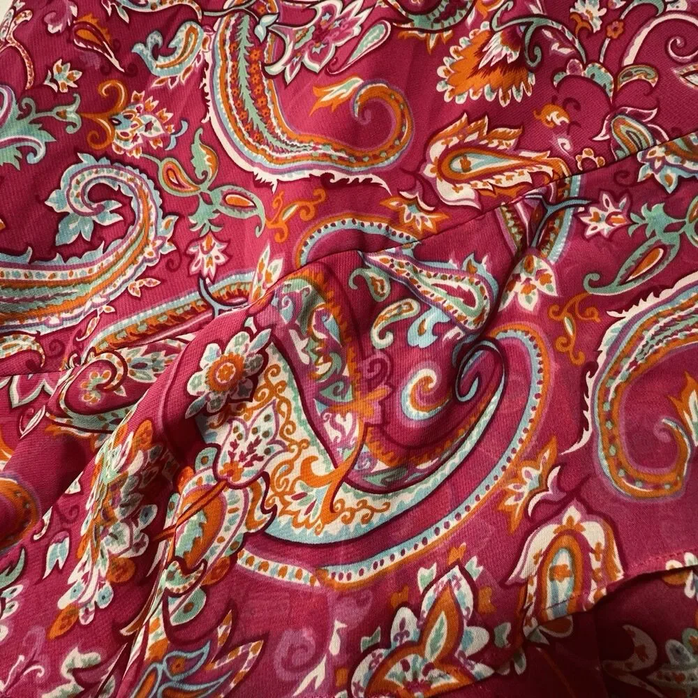 Barbie Pink Fall MIDI Chaps Women’s Paisley Ruffle Skirt Paisley Feminine Preppy